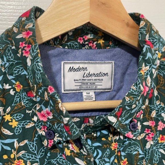 Modern Liberation Floral Print Short Sleeve Button Up - Medium - Picture 4 of 10